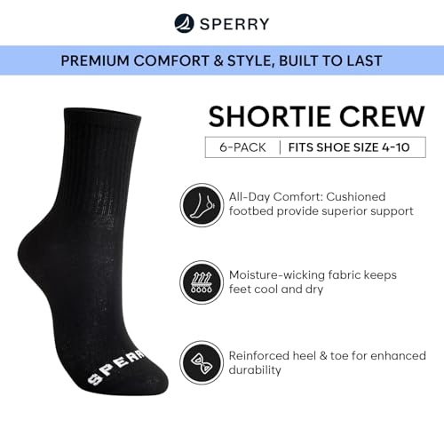 Sperry Women’s 6-Pack Mini Crew Socks – Soft & Breathable Short Crew Socks, High Quarter Socks for All-Day Comfort2