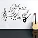 Tianpengyuanshuai Note Musicali Chitarra Adesivi murali in Vinile Soggiorno Decalcomanie vivaio Decorazione della casa Arte rimovibile59x37cm