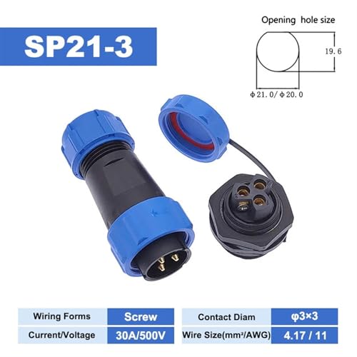 Conectores IP68 para cableado exterior enchufe de aviación de tornillo 2