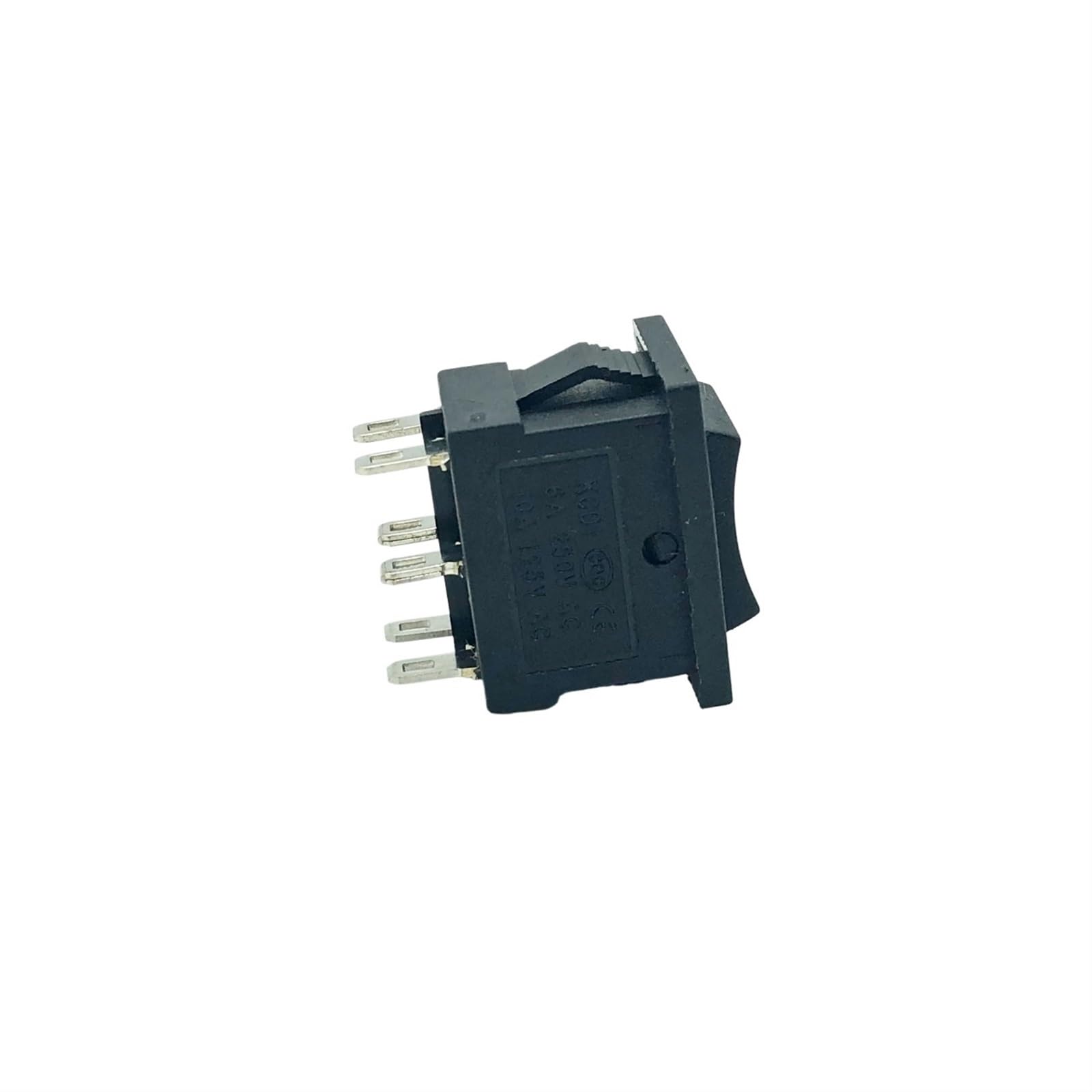 5 microinterruptores KCD1 negros de 3 posiciones, 6 A/250 V CA, 10 A/125 V CA (encendido/apagado/encendido), interruptor basculante de 6 pines