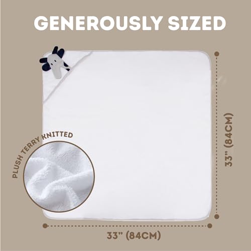 Image of Mother's Choice Baby Towels 100% Cotton Giraffe Hooded Design, Large Ultra-Soft Absorbent Hooded Bath Towel for Newborn, Gender Neutral (Giraffe)