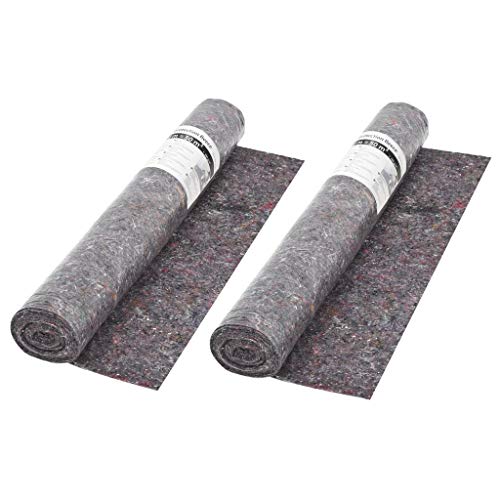 Brokky Telo Protettivo per Pittori Antiscivolo 2 pz 50m 180g/m² Grigio-Bobina in Tessuto Non Tessuto, Rotolo di Feltro con Pellicola Antiscivolo, Indicato per Proteggere i Pavimenti