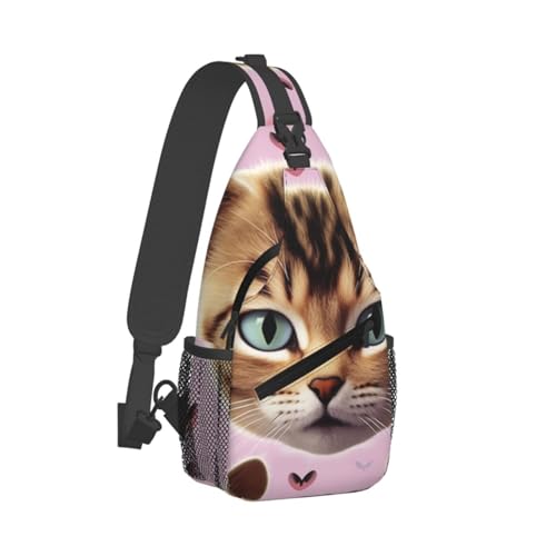 Bolso cruzado para hombre con diseño de gato miniatura 2