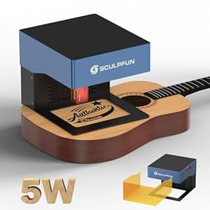 SCULPFUN iCube Pro 5 W Lasergraveermachine met rookfilter, graveersnelheid 10.000 mm/min, draagbare oogbescherming, lasersnijder, app- en pc-besturing