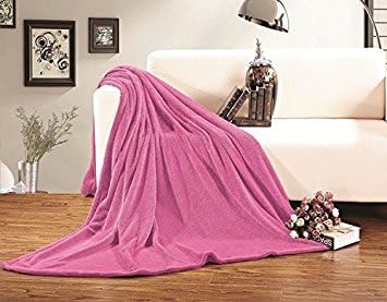 Elegance Linen Micro-Fleece Ultra Plush LUXURY Solid Blanket, King, Pink
