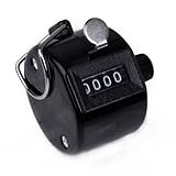 HDE Handheld 4 Digit Number Counter Mechanical Tally Lap Tracker Manual Clicker (Black)