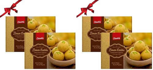 Image of Chheda's - Besan Laddu - Indian Sweets - Pistachio Laddoo - Festive Gift Pack - 200 Gm Pack of 4
