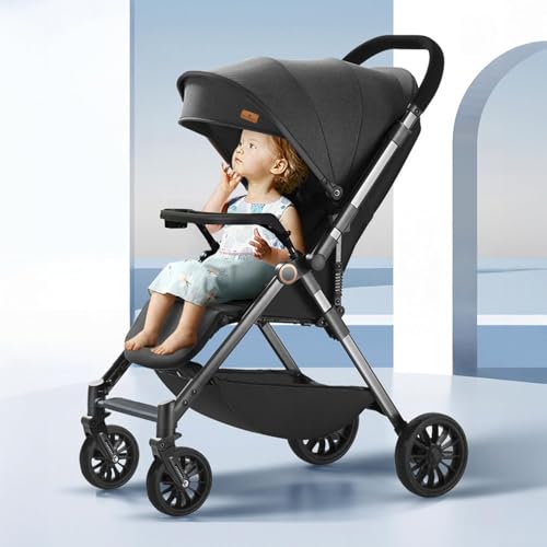 Image of StarAndDaisy Stroller for Baby Boy Girl 0 to 5 Years /Foldable Baby Stroller Light Weight with Multi-Level Seat Recline, 5 Point Safety Belt, & Canopy Pram for Kid (Black)
