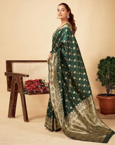 Image of Yashika Women Banarasi Kanjivaram Silk Saree Set with Blouse |saree for Women | Saree | New Sari | Saree