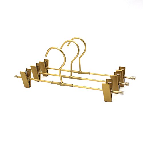 Koobay 30 cm Gold Aluminium Garment Hose Rock unten Clips Kleiderbügel für Closet organizition Kleiderbügel 10PS/Lot (unten) Gold Cover