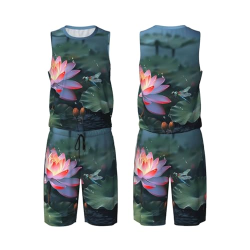 Maillot de basket fleurs libellules ensemble premium gilet et short de sport