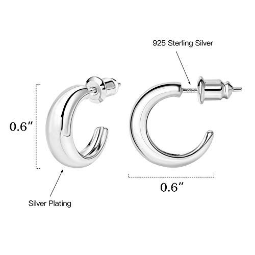 Small Hoop Earrings Hypoallergenic 14K Gold Plated Sterling Silver Post Samll Open Hoops Earrings for Women Girls3