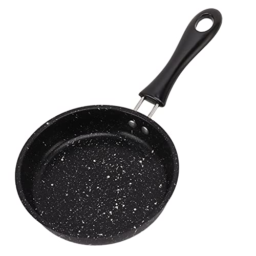 WPKD BLUEIY Padella in acciaio inox, manico ergonomico da 14 cm, per pancetta, bistecca, cipolla, antiaderente, conduzione uniforme del calore, padella per uova, padella per omelette