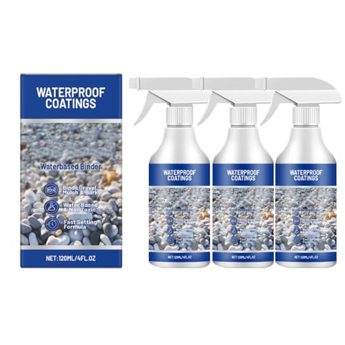 Water-Based Stone & Pebble Binder - Powerful Adhesion, Effortless Spray Application & Versatile Durability for Garden Paths, Patios, Pots & Landscaping, Pet Friendly (3Pcs)