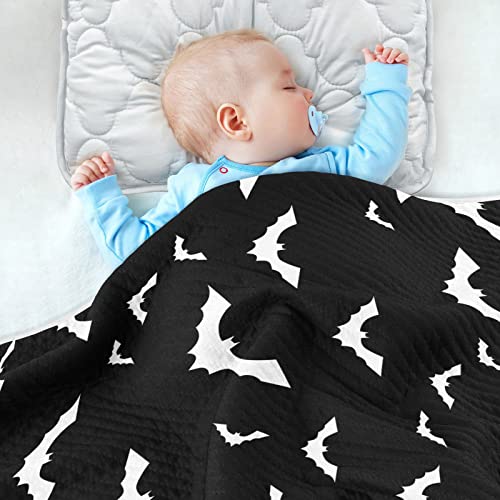 Image of Halloween Bats Baby Blankets Soft Warm Crib Stroller Blanket for Toddler Newborn Girls Boys, 30x40in
