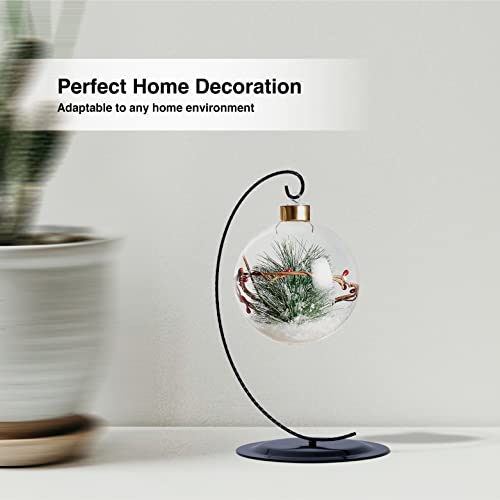 HOHIYA 2 Pcs 9.5 Inch Ornament Display Stand Holder Heavy Duty Base for Glass Terrarium Air Plant Halloween Christmas Twist Wire Max Loading 300g Black Taiwan Made