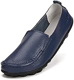 HARENCE Shoes for Women Casual Slip On Driving Loafers Comfortable Leather Outdoor Walking Flat...