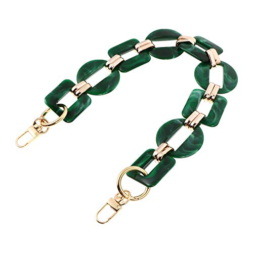 PRETYZOOM Green Resin Handbag Chain Straps Acrylic Purse Chain Strap Replacement Purse Clutches Handles for Purse Handbags DIY Crafts Purse Bags Chain 40cm
