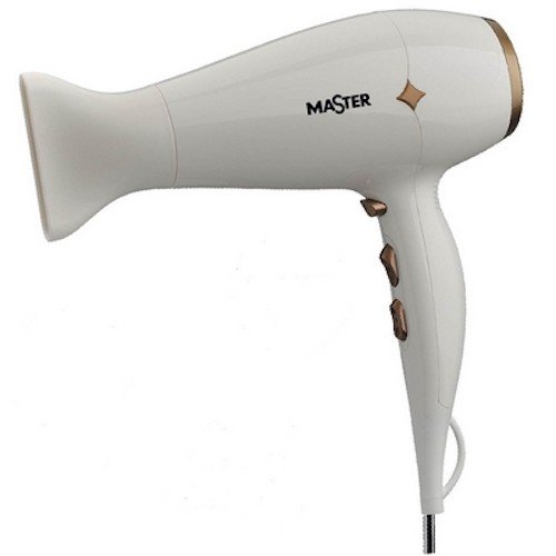 Secador de Pelo Master PH902 Blanco, 2 Velocidades, 2200W