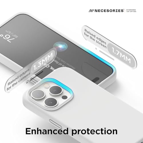 Image of Liquid Silicone Case Compatible for iPhone 15 Pro White | Slim Back Cover | Soft Touch Bumper | Shockproof Drop Protection | Microfiber Cloth Inside | Sleek Solid Design
