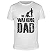 FABTEE - The Walking Dad - Herren Fun T-Shirt | Plus 2 Gratis Aufkleber | Als Papa Geschenk zu Weihnachten, Geburtstag oder Vatertag | in Größen bis 4XL, Größe:XL, Farbe:Weiß
