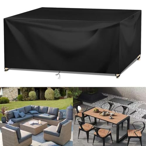 ZRUIORL Funda Mesa Exterior Impermeable,Funda Muebles Exterior Impermeable,Funda Conjunto Jardin Exterior Aplicable a Mesa y Sillas,Anti Viento, Anti UV 170×102×90cm