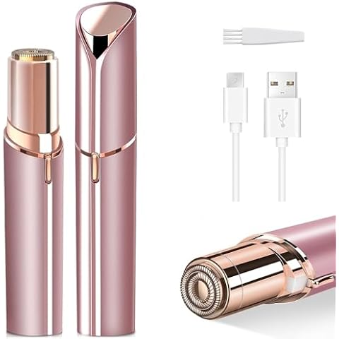 Facial Hair Removal for Women Electric Face Razor Lady Painless Hair Shaver for Face, Underarm, Arm, Bikini Line, Legs with USB Rechargeable (Pink) Cover