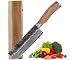 Produktbild Wakoli Olive HS Damastmesser Nakiri Messer 17 cm Klinge gefertigt aus 67 Lagen echtem Damaststahl mit edlem Olivenholzgriff und Hammerschlag I Premium Küchenmesser in edler Holzbox