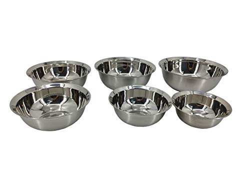Set de 6 tazones para mezclar de acero inoxidable miniatura 7