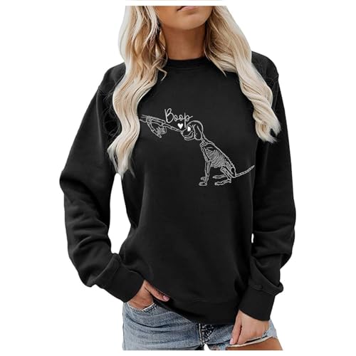 Sweat femme noir à manches longues idéal pour cocooning et Halloween