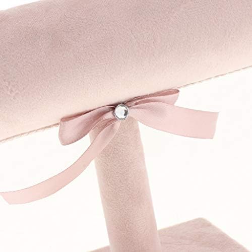 Gazechimp Velvet Jewelry Tower Bracelet Holder Desktop Jewelry Organizer T-Bar Bracelet Necklace Jewelry Display Stand Rod, Pink