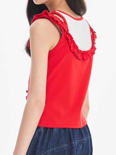 Girls Tank Tops Summer Sleeveless Camisole Vest Stripes and Bows Cute Shirt for 6-16years4