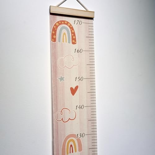 Régua Do Crescimento Menina Nuvens - Canvas Pendurar Coração