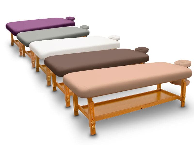 Table de Massage Fixe en Bois pour Spa, Couleur Arena, lit de Massage, Simili Cuir, Hauteur réglable, tête Amovible, Plateau accoudoirs, revêtement Haute densité – Image 6