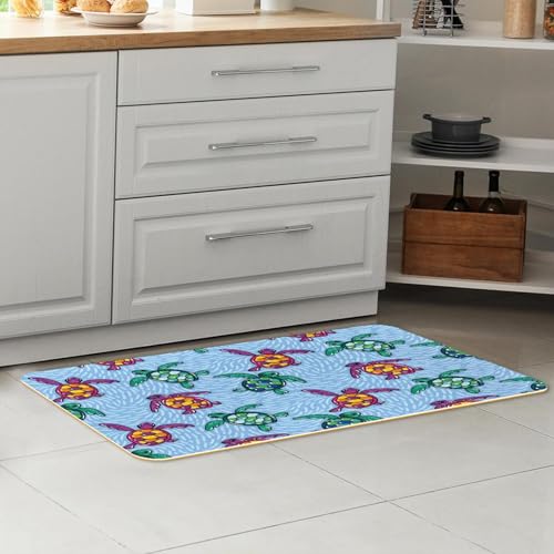 Alfombrillas de cocina de tortuga absorbentes lavables multicolor set 7