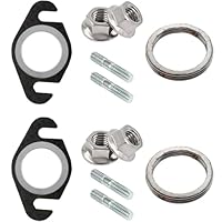 Auspuffdichtung und Auspuff Stehbolzen M6 Set Kompatibel mit Yamaha Aerox Bw's, MBK Booster, Nitro, Aerox, Mach-G, Jog-R, Ovetto, Malaguti F10, F12, F15, Aprilia SR, 50cc 2T Roller, 2 Set
