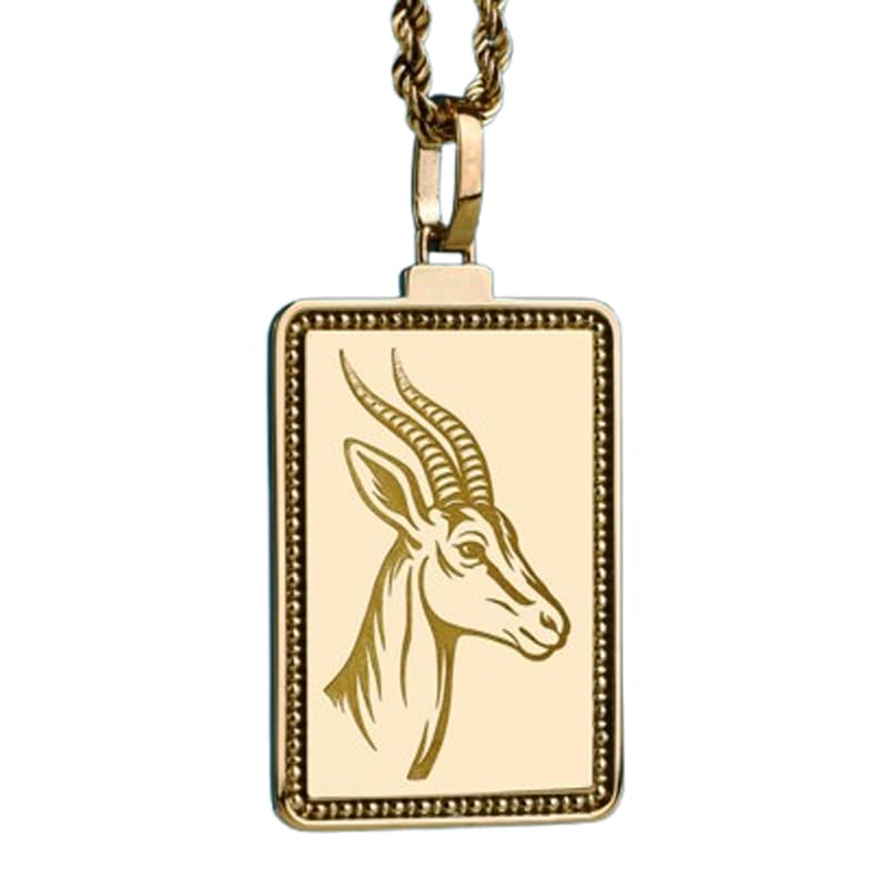 Collier rectangulaire Okapi en argent 925 plaqué or, un bijou d'exception fait main
