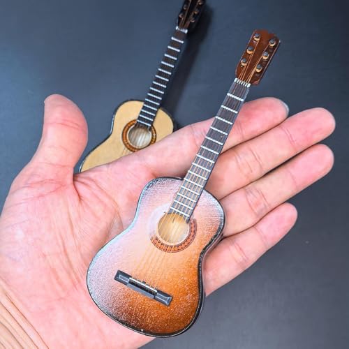 ミニチュア ギター モデル - 木製 デコレーション ミニ かわいい 楽器 オブジェ - 木製 ギター インテリア 飾り,自宅 寝室 デスク テーブル リビング パーティー オフィス 装飾 [3]