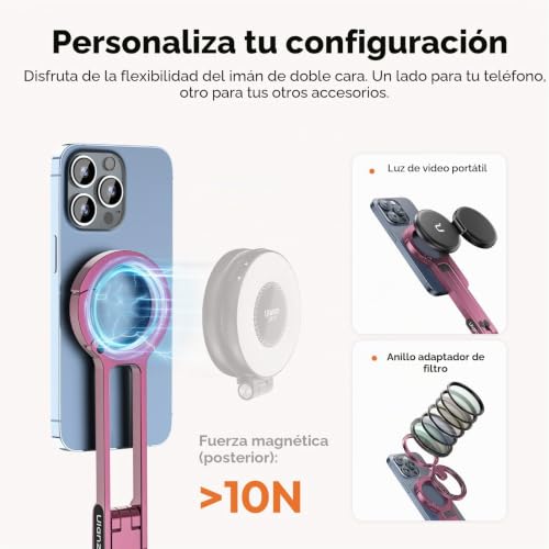 Trípode Magnético Magsafe Soporte Aluminio Plegable iPhone 15 14 Android ULANZI MA30 2