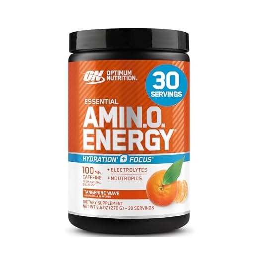 Optimum Nutrition Amino Energy Plus Electrolytes Energy Drink Powder, Caffeine for Pre-Workout Energy, Amino Acids / BCAAs for Post-Workout Recovery, Tangerine Wave, 30 Servings (Packaging May Vary)