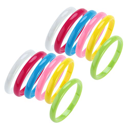 Stobok Plastic Bangle Cute Candy Color Bracelets Party Favors Plastic Jewelry For Child Women Girl Gift For Christmas 12Pcs/Set #TOP3