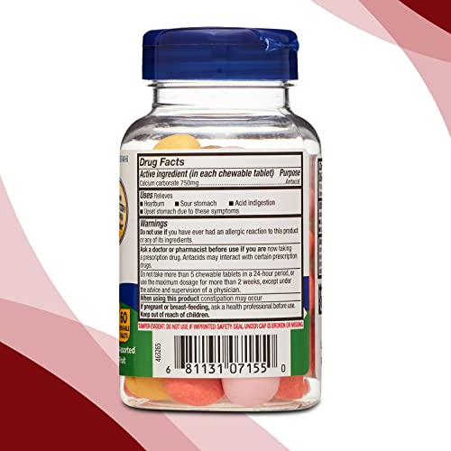 Equate Extra Strength Heartburn + Antacid Relief Chews, Assorted Fruit, 60 Ct Bundle With Exclusive "Say No To Indigestion And Heartburn" - Better Idea Guide (2 Items) #TOP2