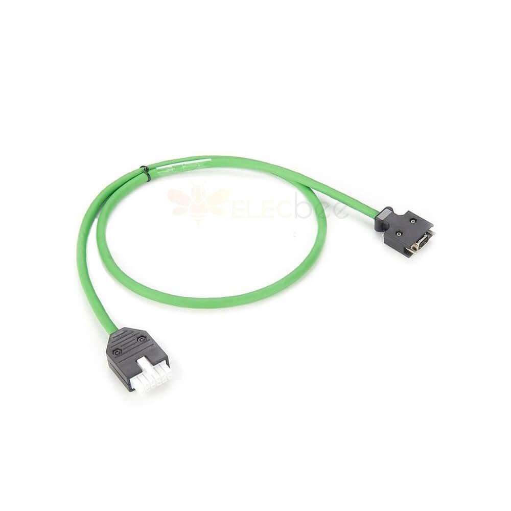 V90 Servo Encoder Cable 6Fx3002-2Ct20-1Ado Encoder Plug 12Pin with SCSI HPCN 14Pin Male Connector 1Meter