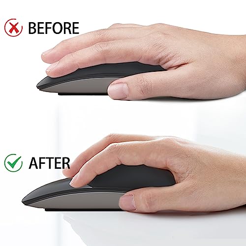 ROUNKIN Silicone Cushion for Apple Magic Mouse - Ergonomic Mouse Pad, Multi-Touch Surface Grip, No Glue Palm Rest (Black) - Thumbnail 2
