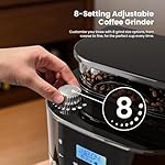 Kismile 10-Cup Digital Drip Coffee Maker with Built-In Grinder, Programmable, 12-Hour Timer, Keep-Warm Function, 1.5L Water Tank, Combo Brewer and Grinder for Home/Office Use - Image 6