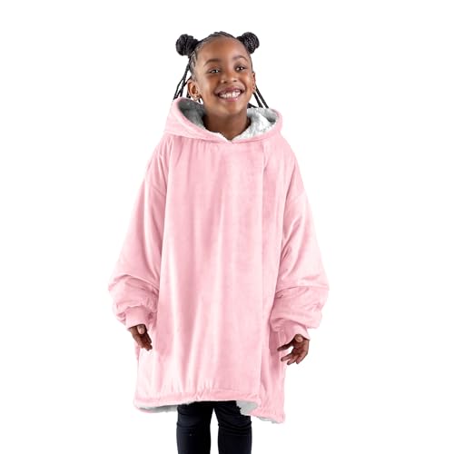 Image of Bare Home Wearable Blanket Hoodie - Soft Plush Sherpa - Warm and Cozy - Oversized Wearable Blanket