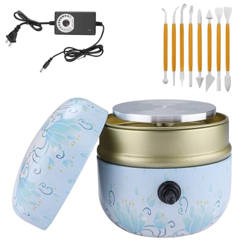 Toolly Electric Mini Pottery Wheel Small Pottery Wheel Adjustable Speed Pottery Wheel Forming Machine with Tray
