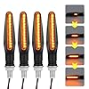 Genérico 4PCS - Intermitentes Moto - Luces Led Para Motocicleta - Ajuste Universal - 12 LEDS Secuencial 12V - Piscas Moto - Flexible y de Alta Resistencia.