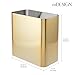 mDesign Small Metal 2.4 Gallon/9 Liter Trash Can Wastebasket Garbage Bin for Bathroom, Slim Rubbish Waste Bin Trashcans - Mirri Collection - Soft Brass