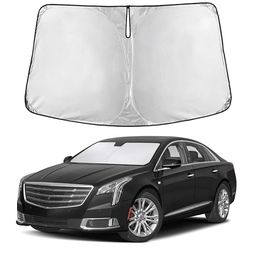 Image of EcoNour Windshield Sunshade Compatible for Cadillac XTS 2013-2017 2018 2019, Sun Visor for Front Windshield & Window Sun Shade Cover, UV Heat Blocker & Protector, Car Accessories